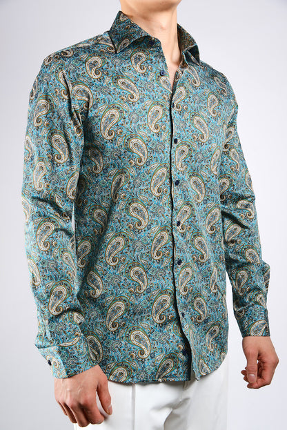 [48011-34] DT PRINTED DRESS SHIRT
