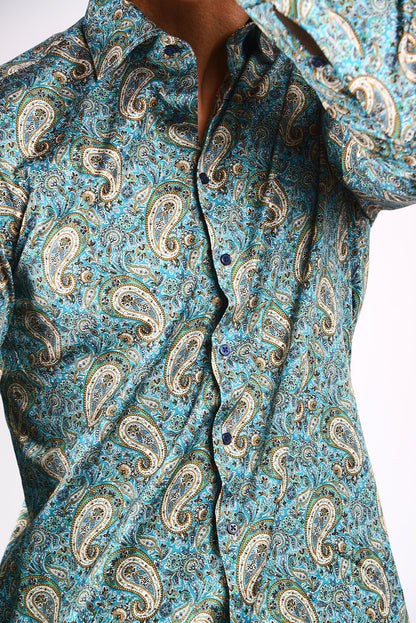 [48011-34] DT PRINTED DRESS SHIRT