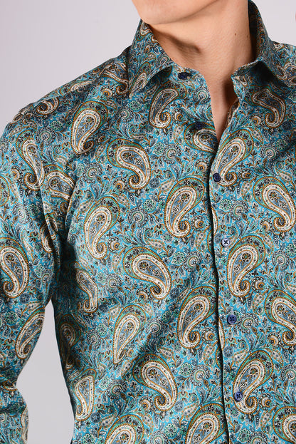 [48011-34] DT PRINTED DRESS SHIRT