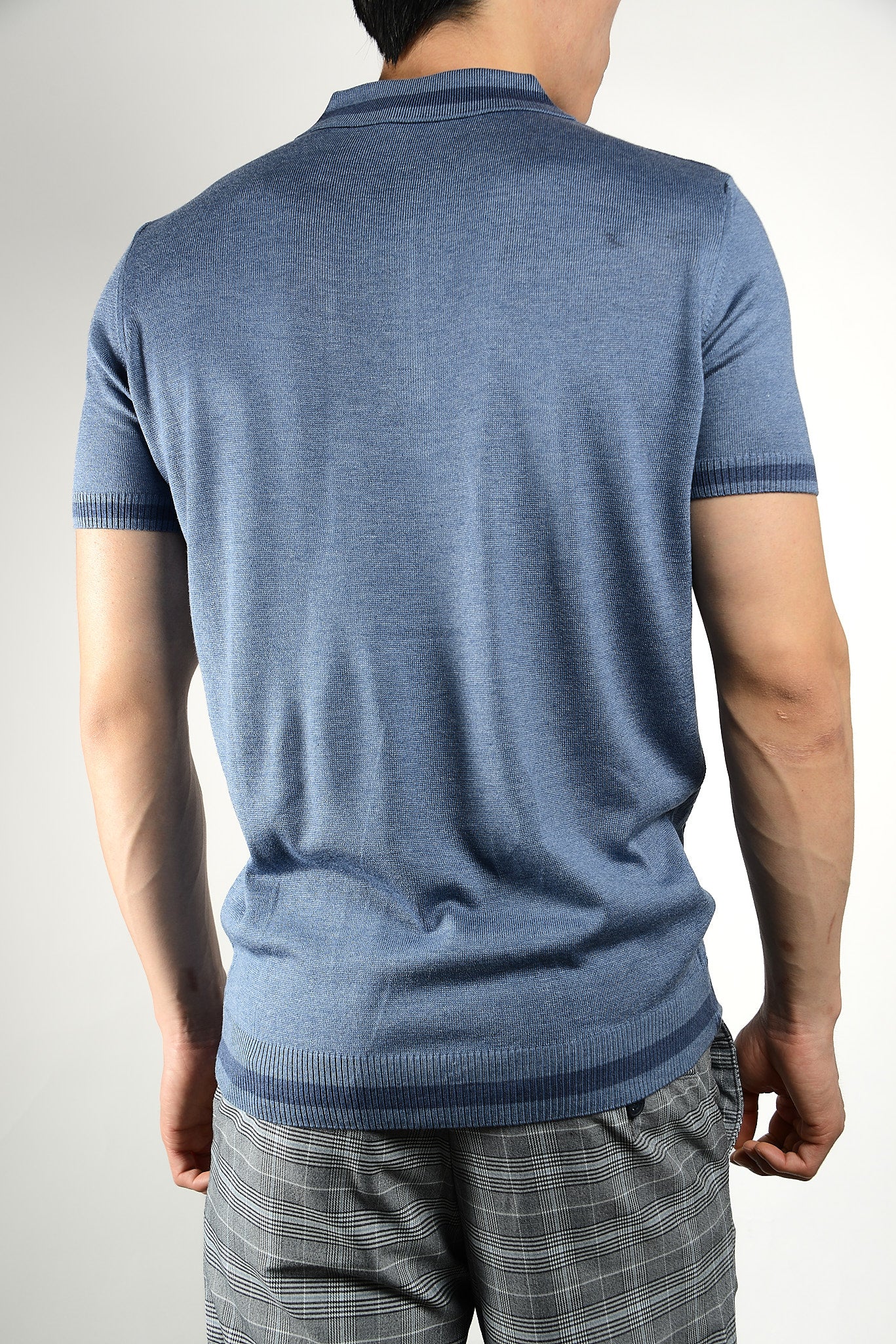 Textured Tipping Zip Knit Polo