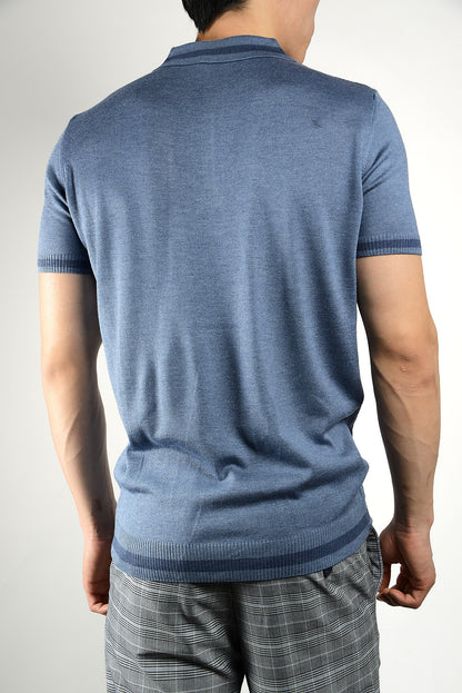 Textured Tipping Zip Knit Polo