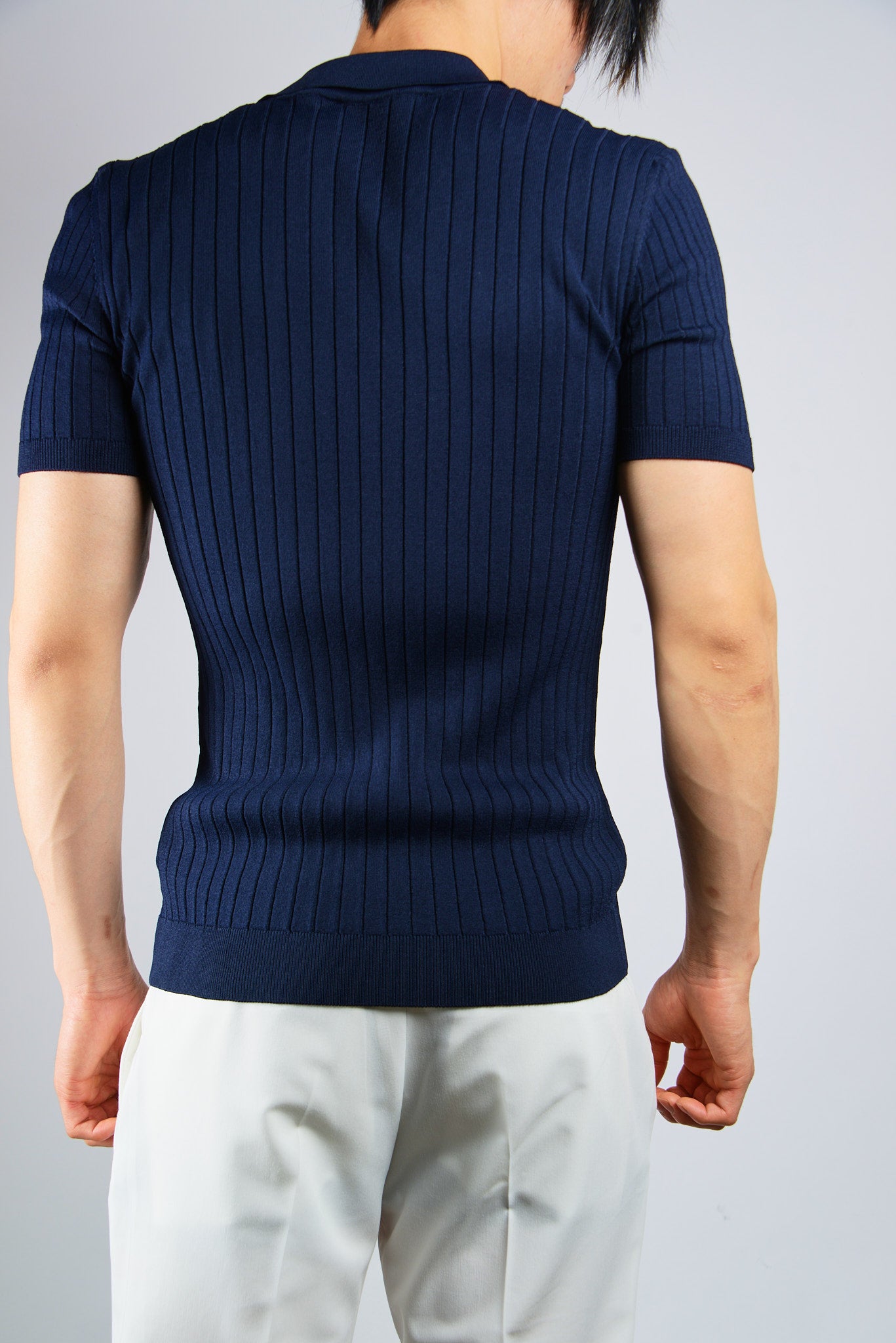 S/S Textured Ribbed Modern Polo