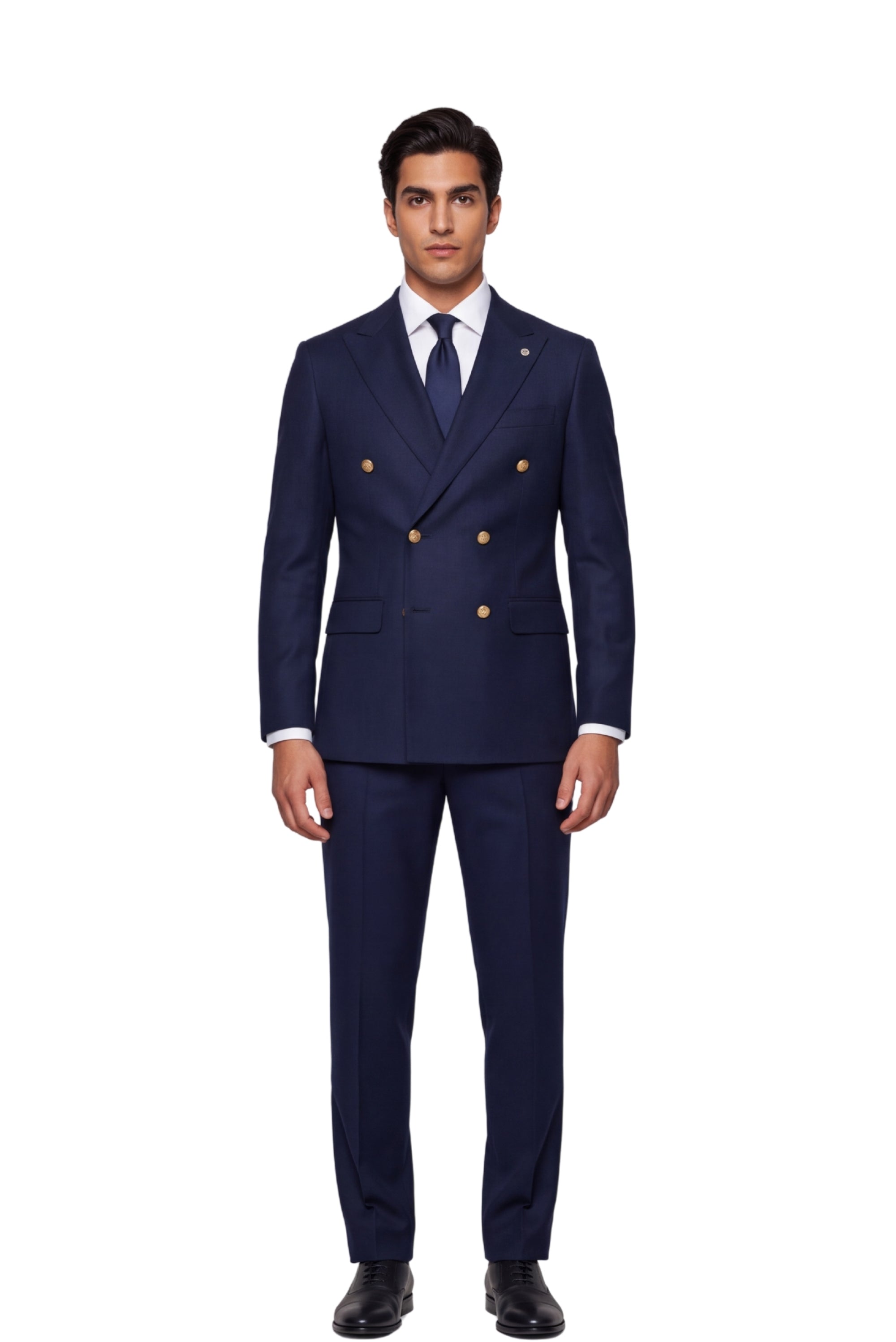 [GB-ATLAS NAVY192] ATLAS DB GOLD BUTTON STRETCH BLAZER