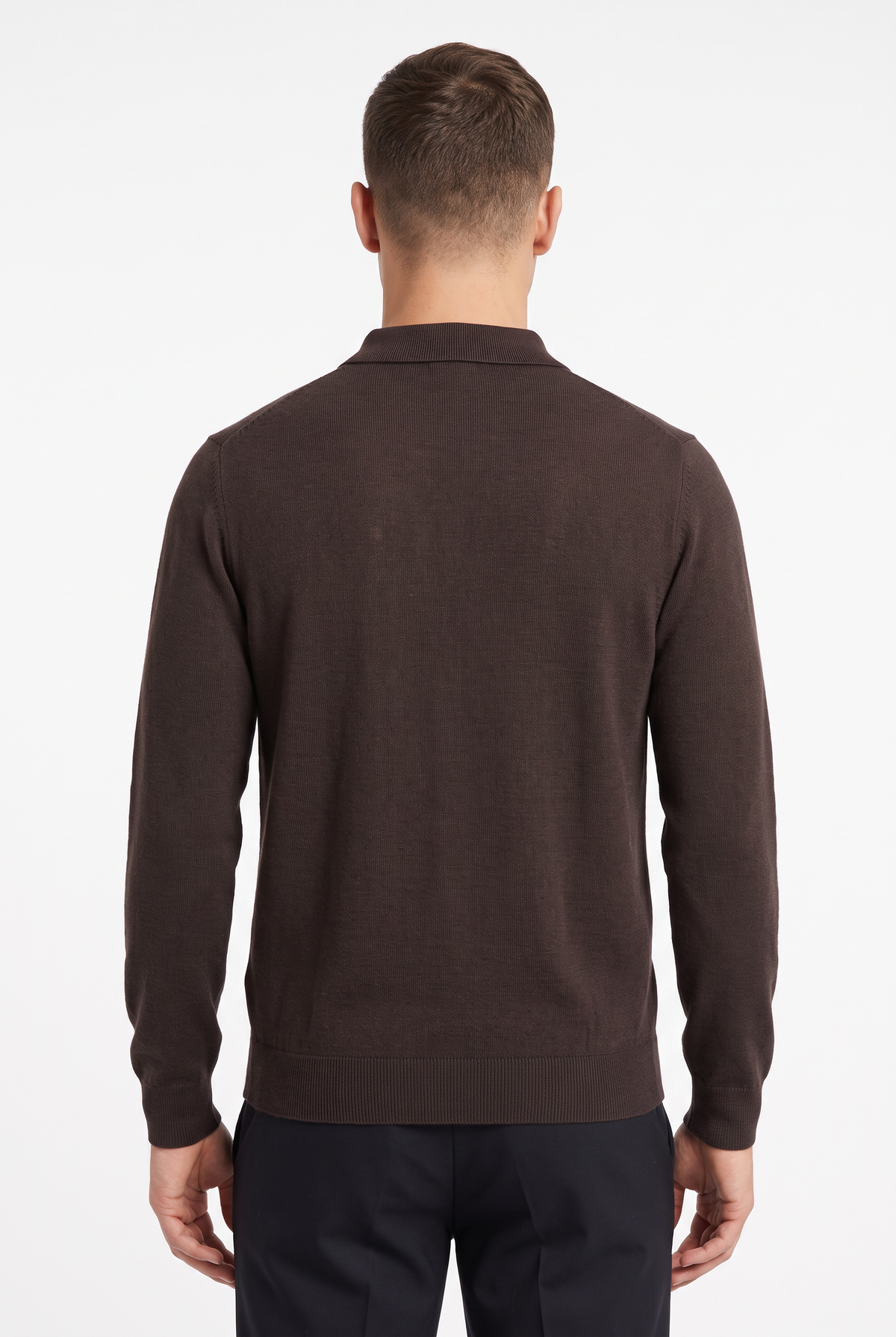 [39815-40-104] WOOL BLEND LS POLO