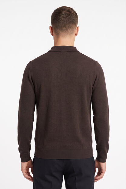 [39815-40-104] WOOL BLEND LS POLO