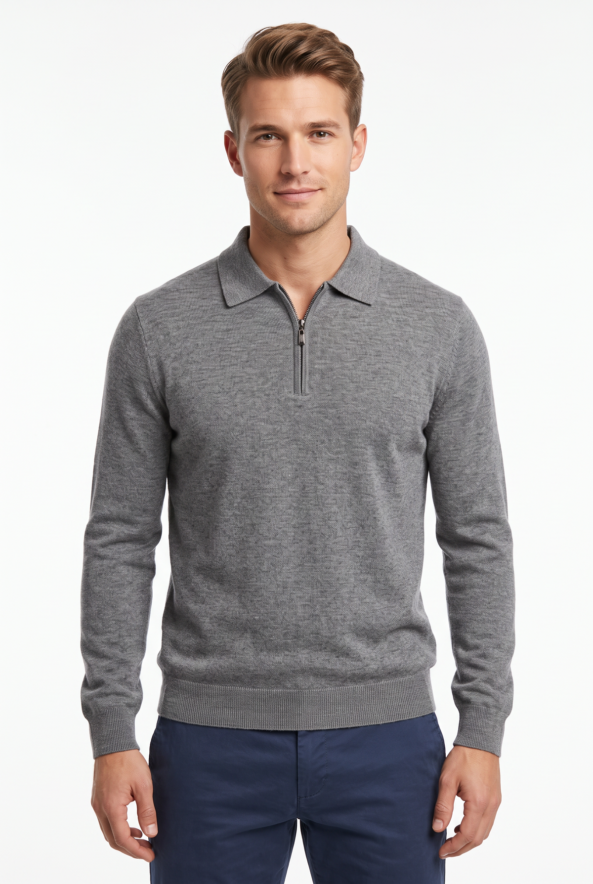 [32091-40-912] CASHMERE BLEND LS POLO