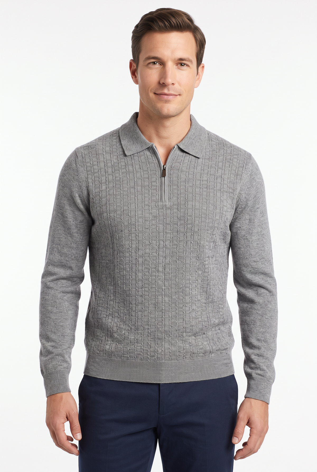 [32093-40-912] CASHMERE BLEND LS POLO