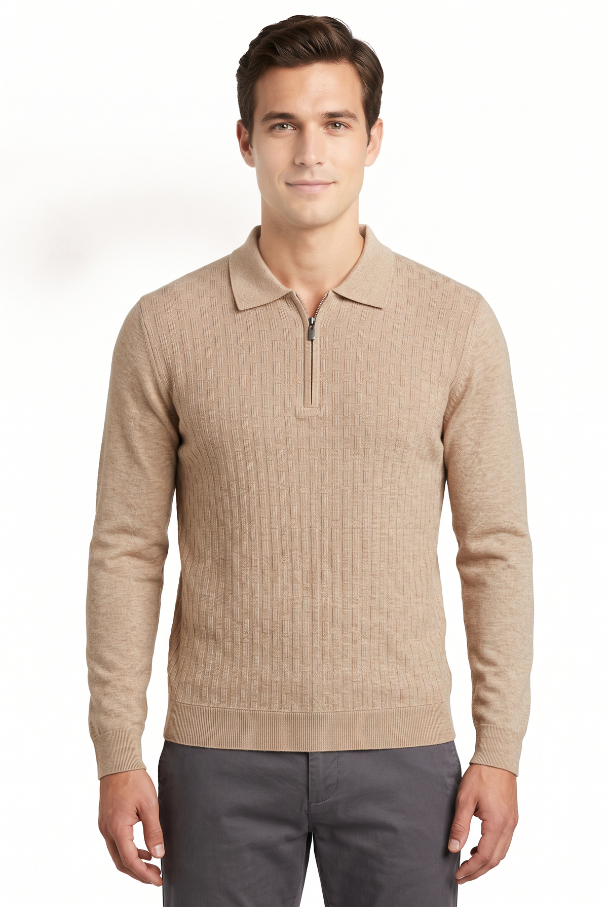[32081-40-218] CASHMERE BLEND LS POLO