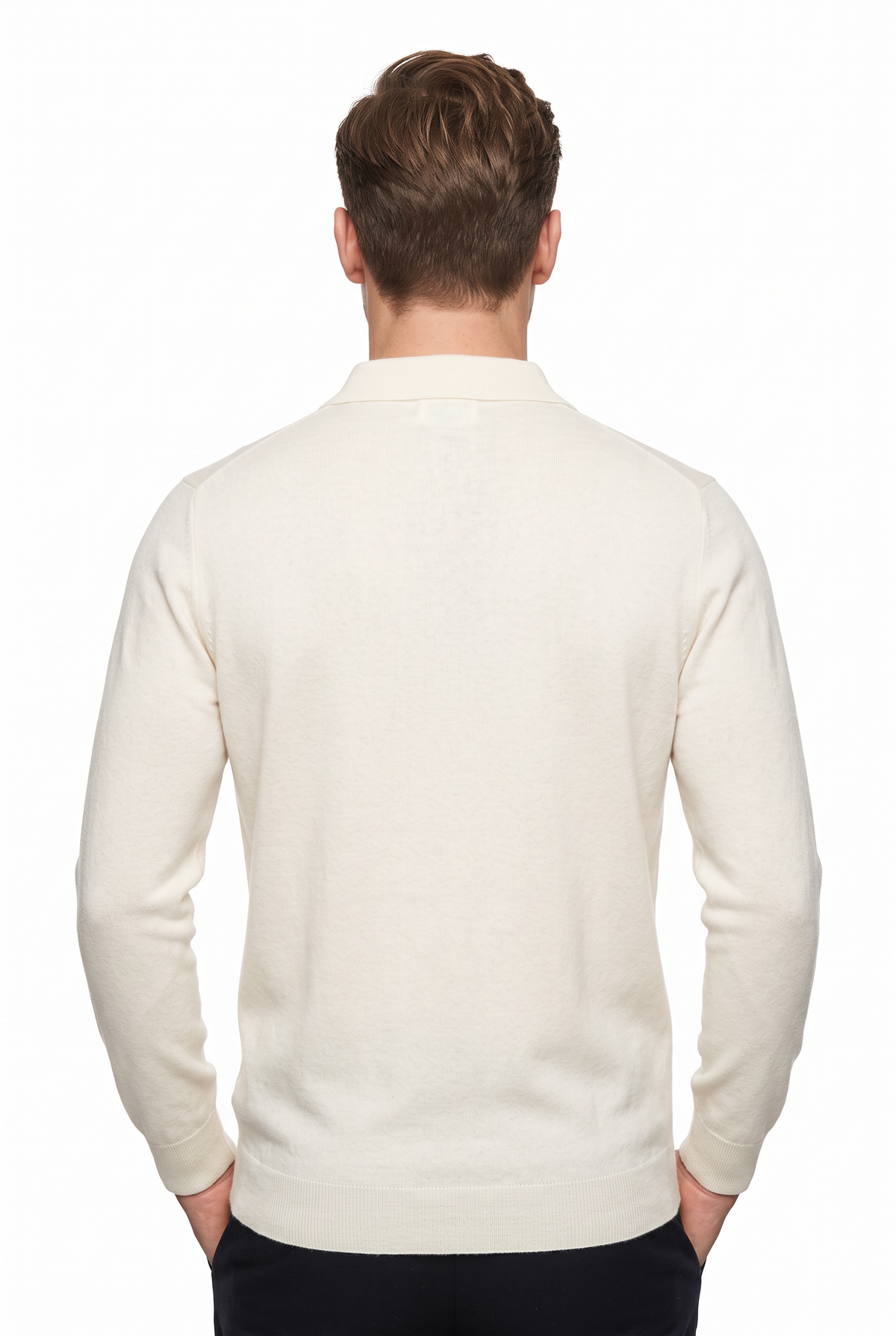 [32091-40-108] CASHMERE BLEND LS POLO