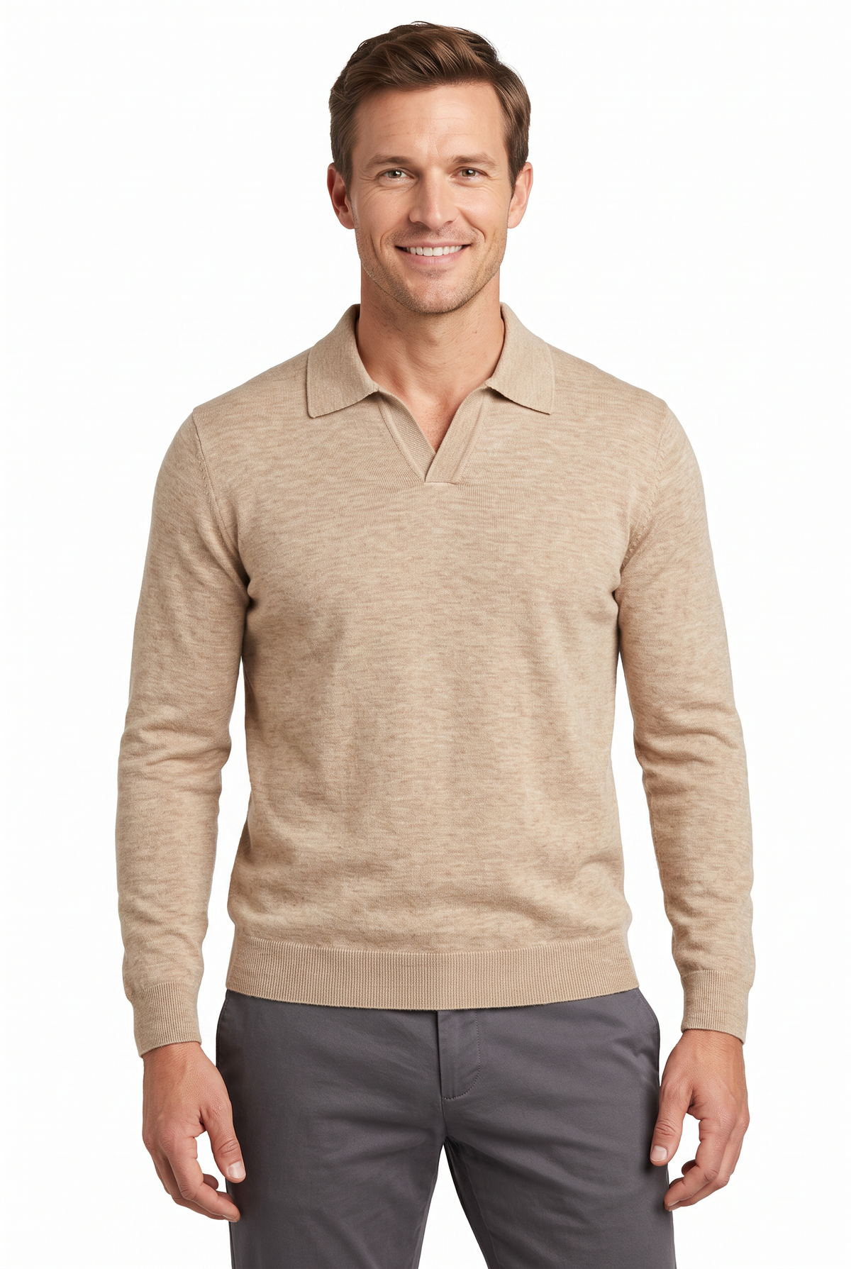 [32090-40-218] CASHMERE BLEND LS JOHNNY COLLAR