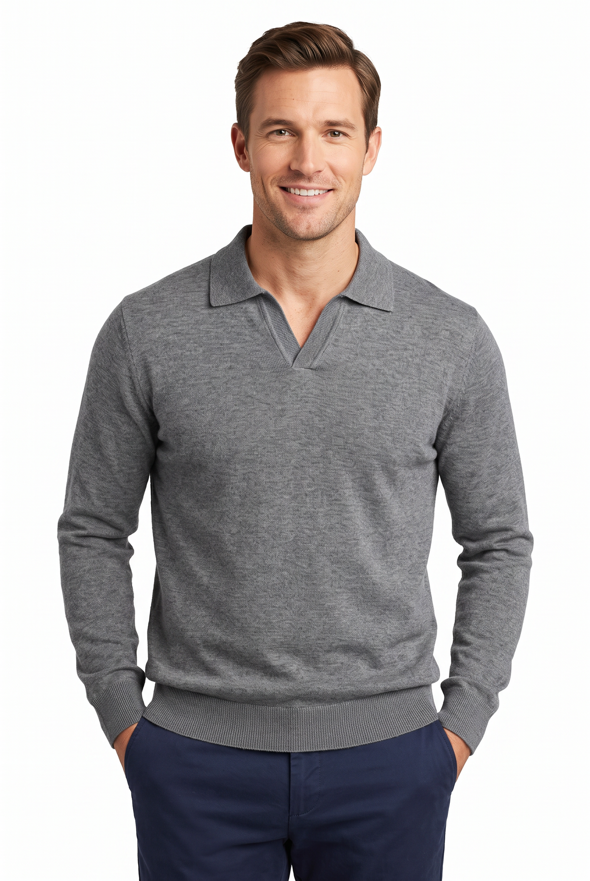 [32090-40-912] CASHMERE BLEND LS JOHNNY COLLAR