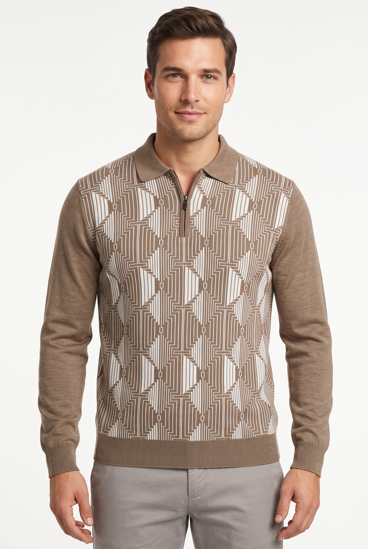 [39815-40-979] WOOL BLEND LS POLO