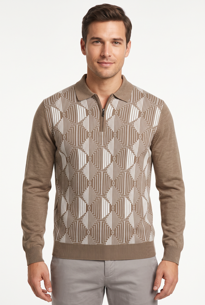 [39815-40-979] WOOL BLEND LS POLO