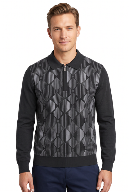 [39815-40-101] WOOL BLEND LS POLO