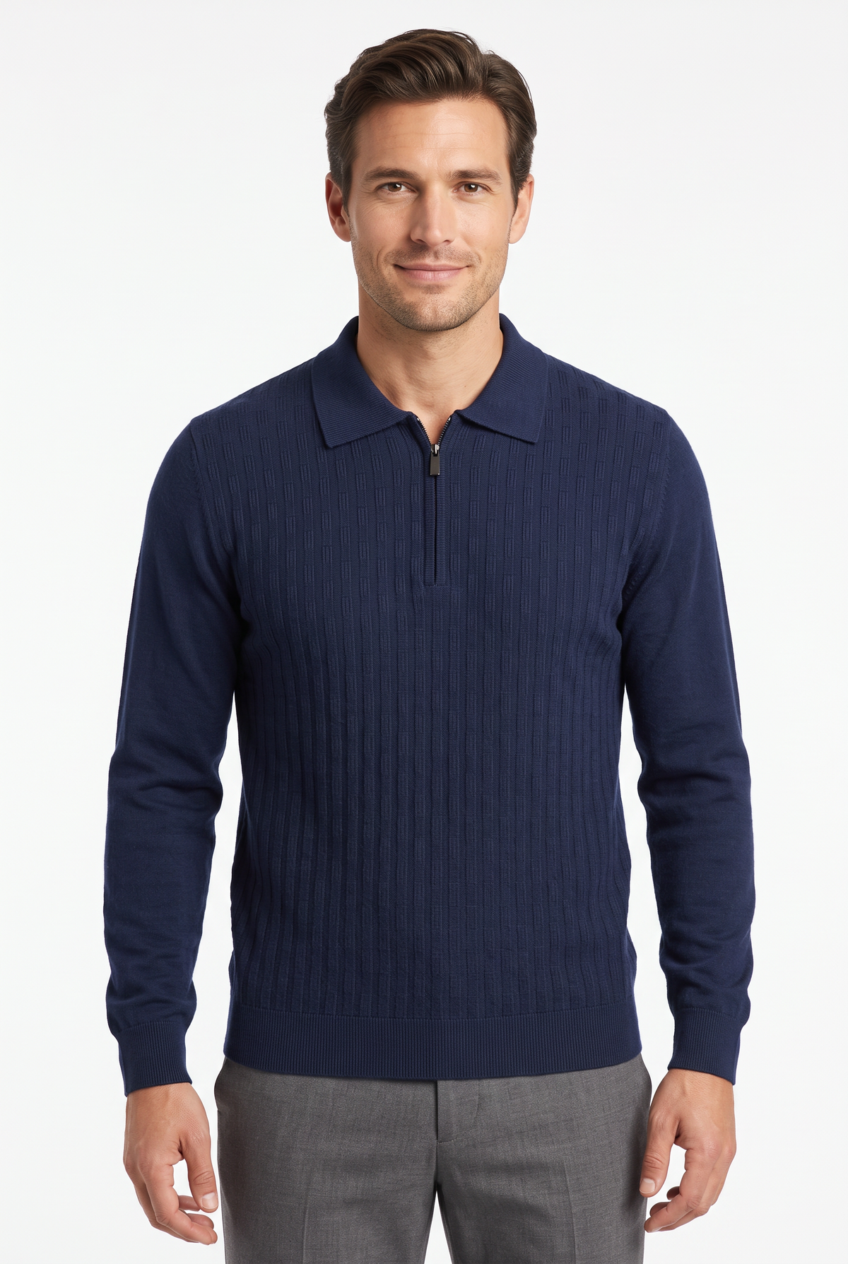 [32081-40-102] CASHMERE BLEND LS POLO