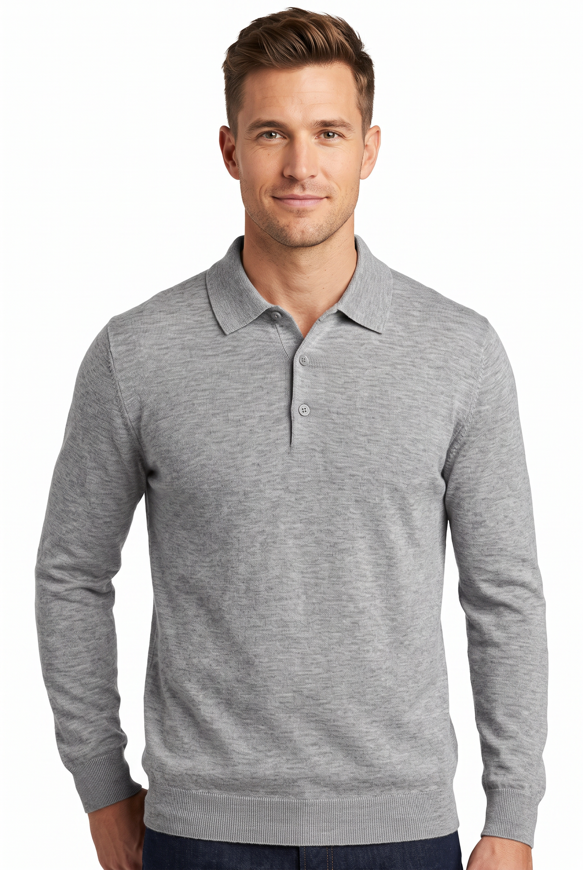 [32092-40-281] CASHMERE BLEND LS POLO