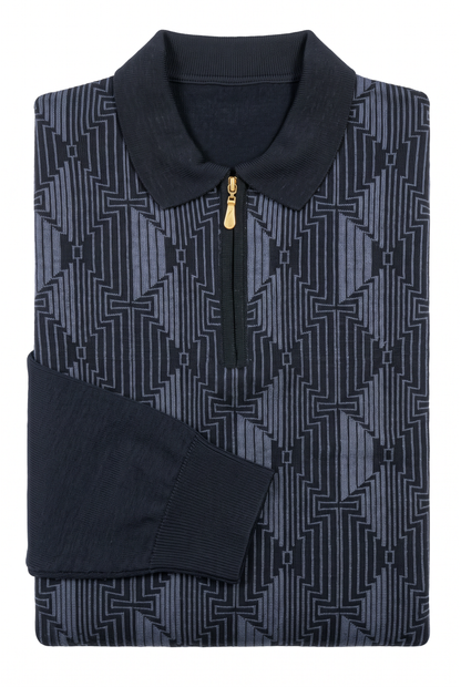 [39815-40-102] WOOL BLEND LS POLO