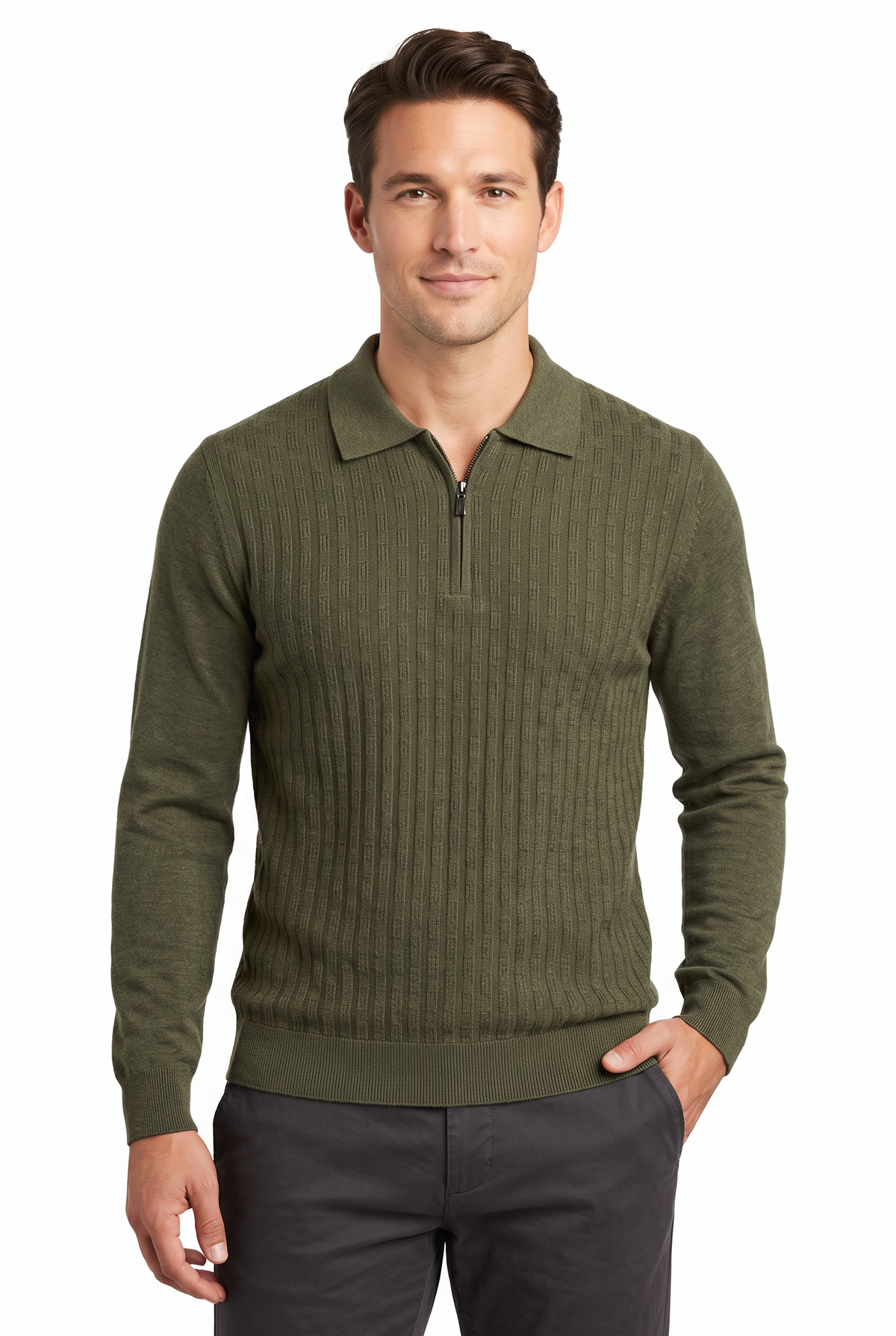 [32081-40-182] CASHMERE BLEND LS POLO