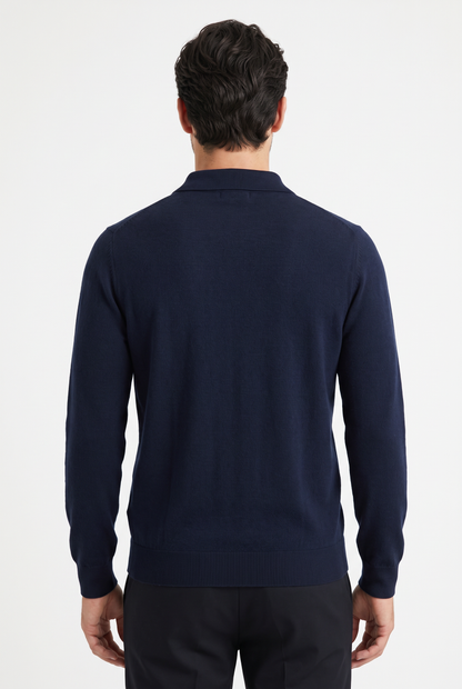 [39815-40-102] WOOL BLEND LS POLO