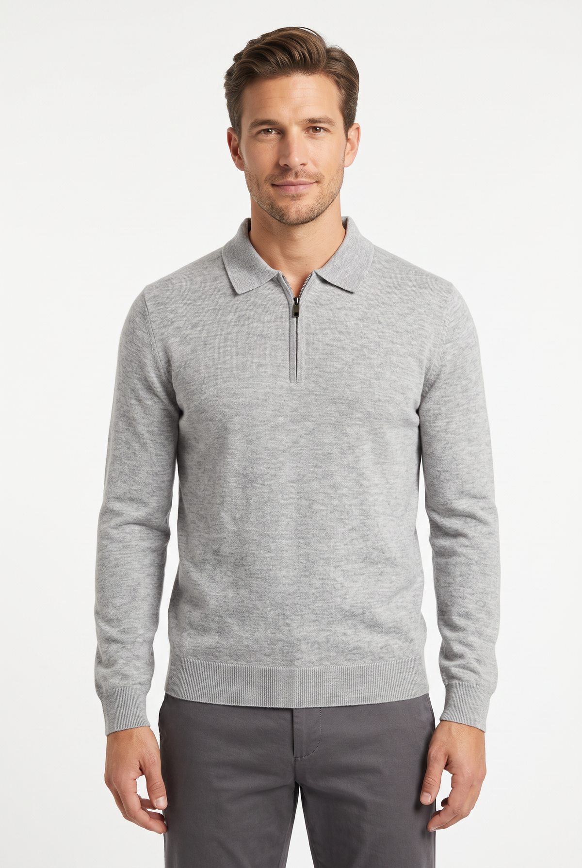 [32091-40-281] CASHMERE BLEND LS POLO