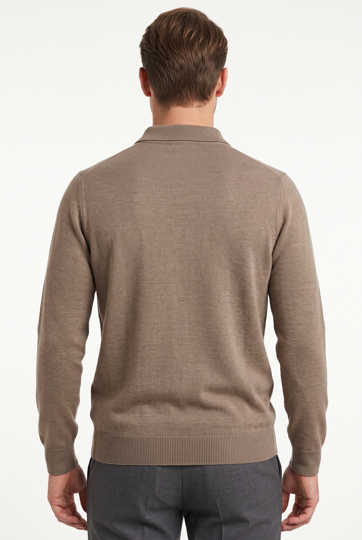 [39815-40-979] WOOL BLEND LS POLO