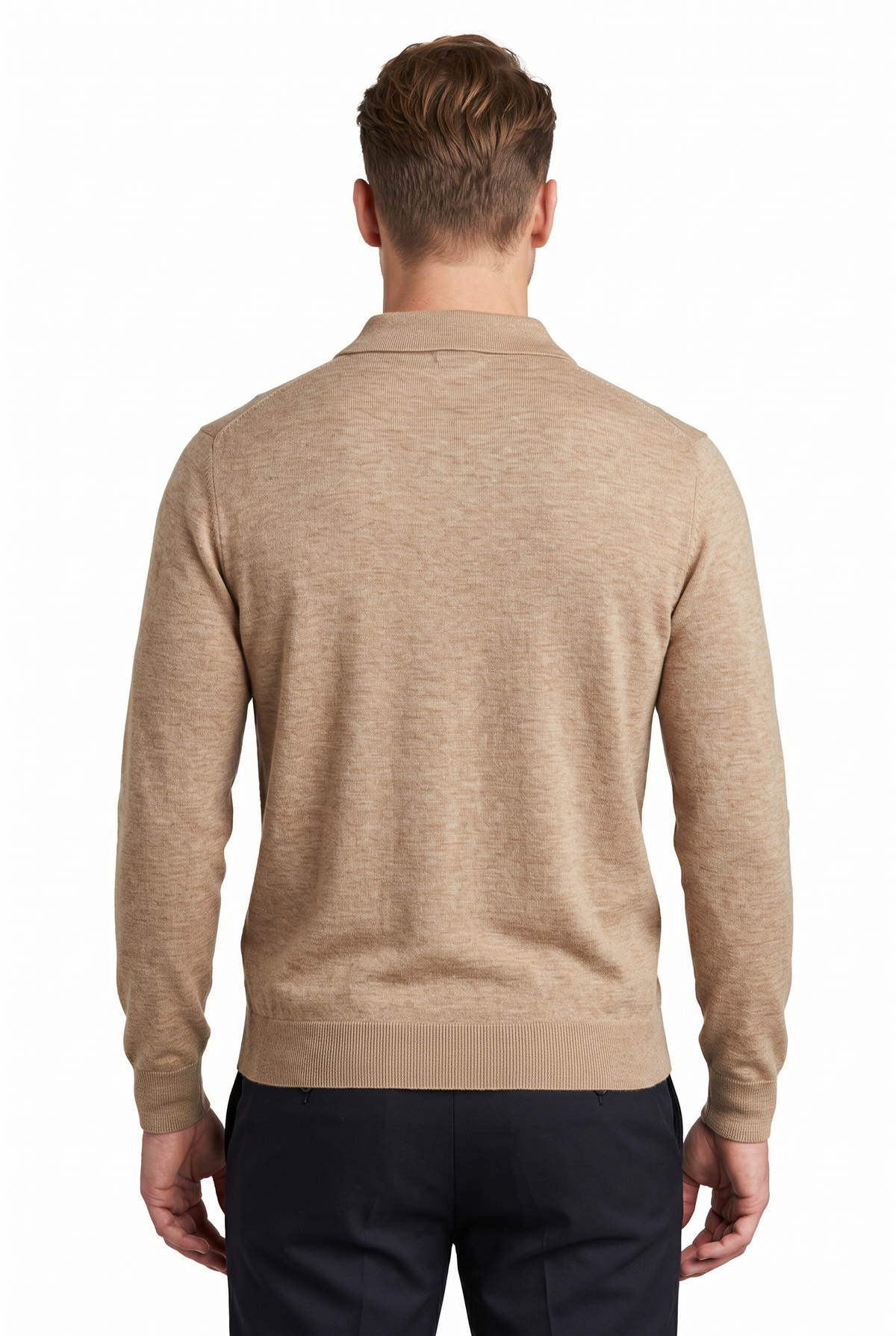 [32091-40-191] CASHMERE BLEND LS POLO