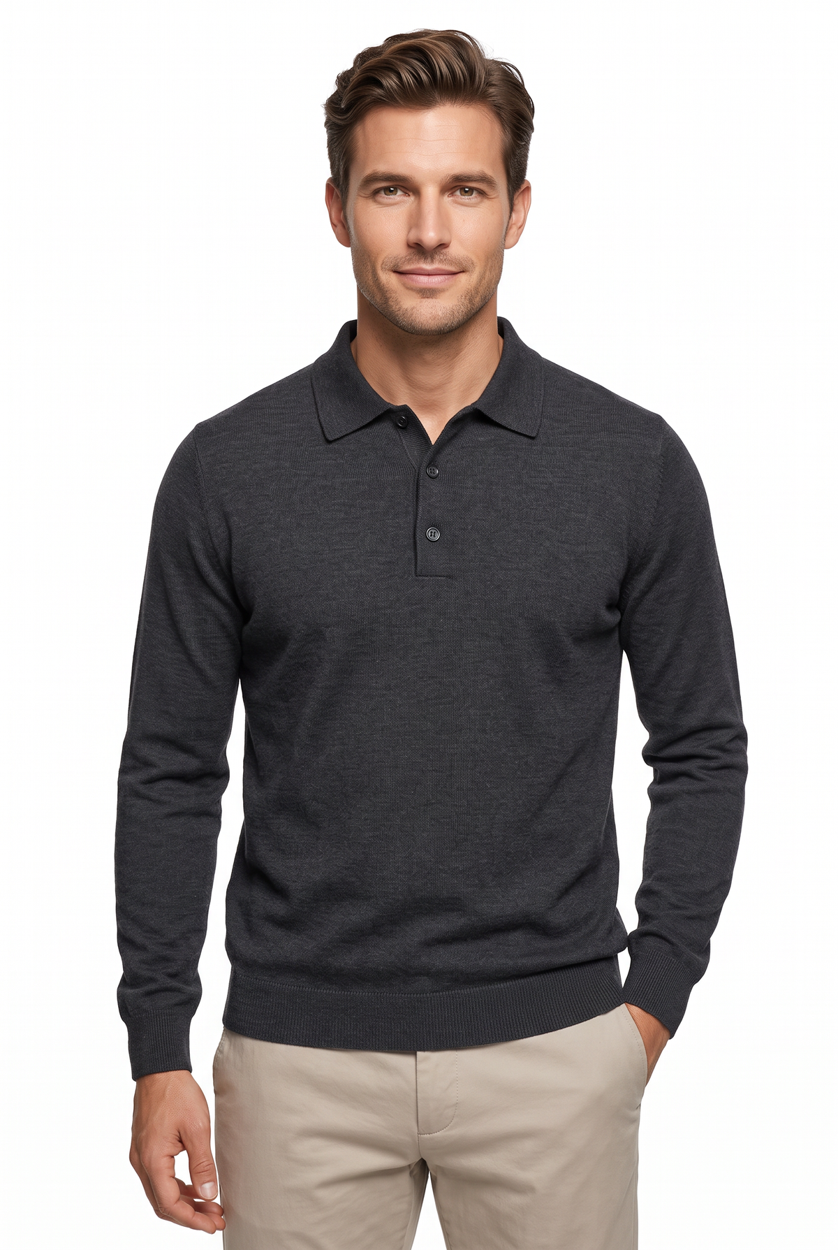 [32092-40-101] CASHMERE BLEND LS POLO