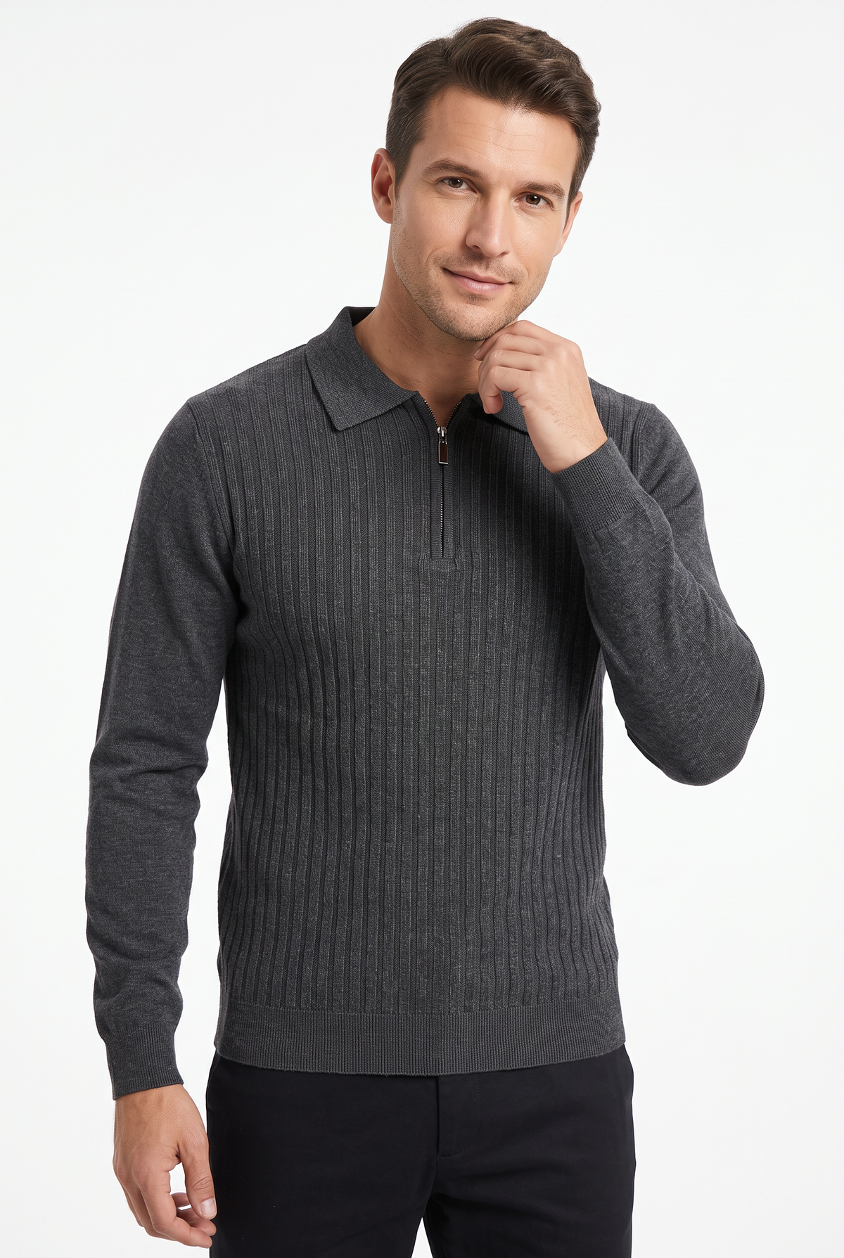 [32081-40-103] CASHMERE BLEND LS POLO