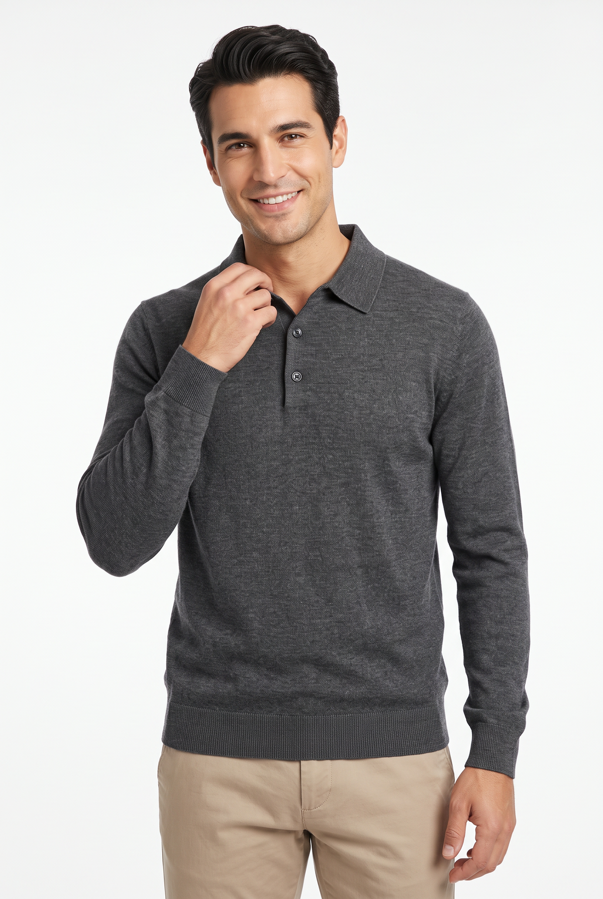 [32092-40-103] CASHMERE BLEND LS POLO
