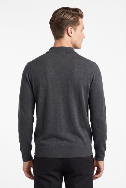 [39815-40-101] WOOL BLEND LS POLO