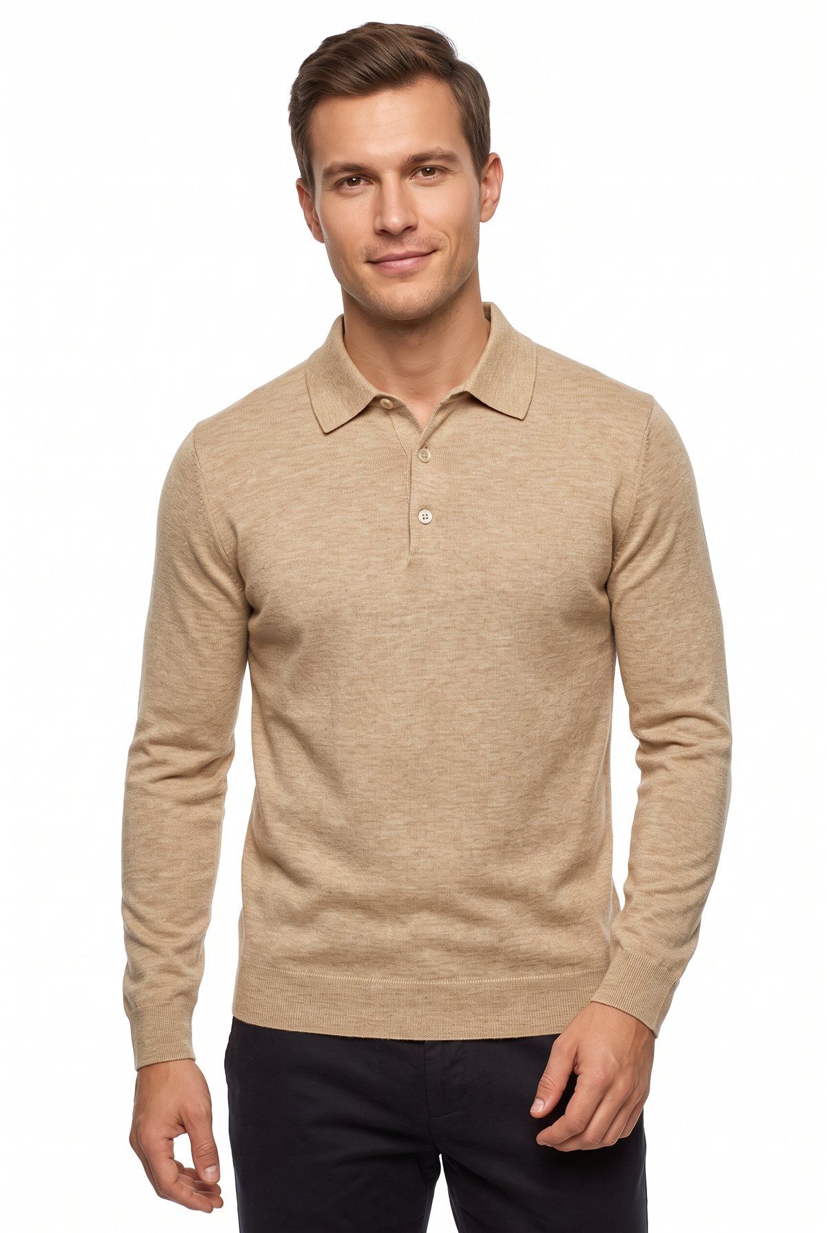 [32092-40-218] CASHMERE BLEND LS POLO