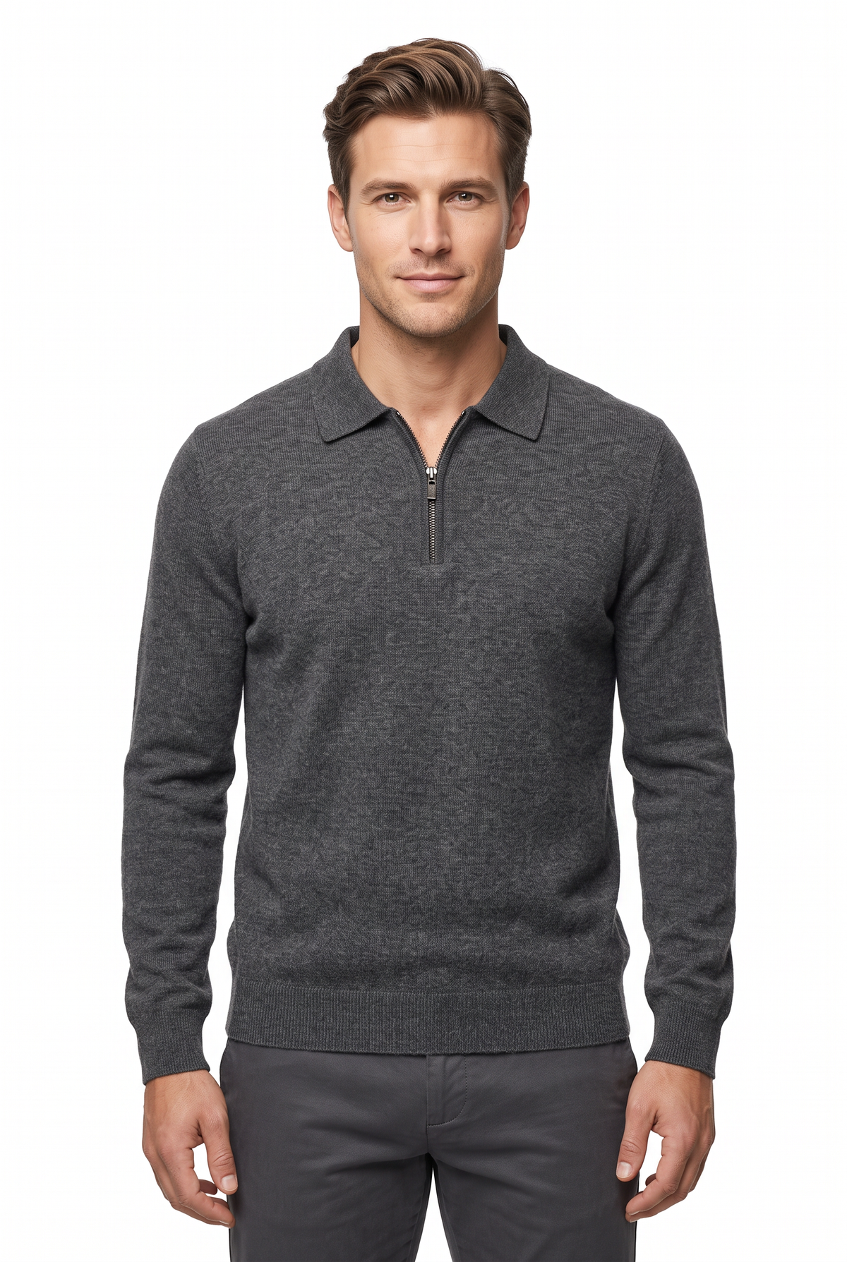 [32091-40-103] CASHMERE BLEND LS POLO