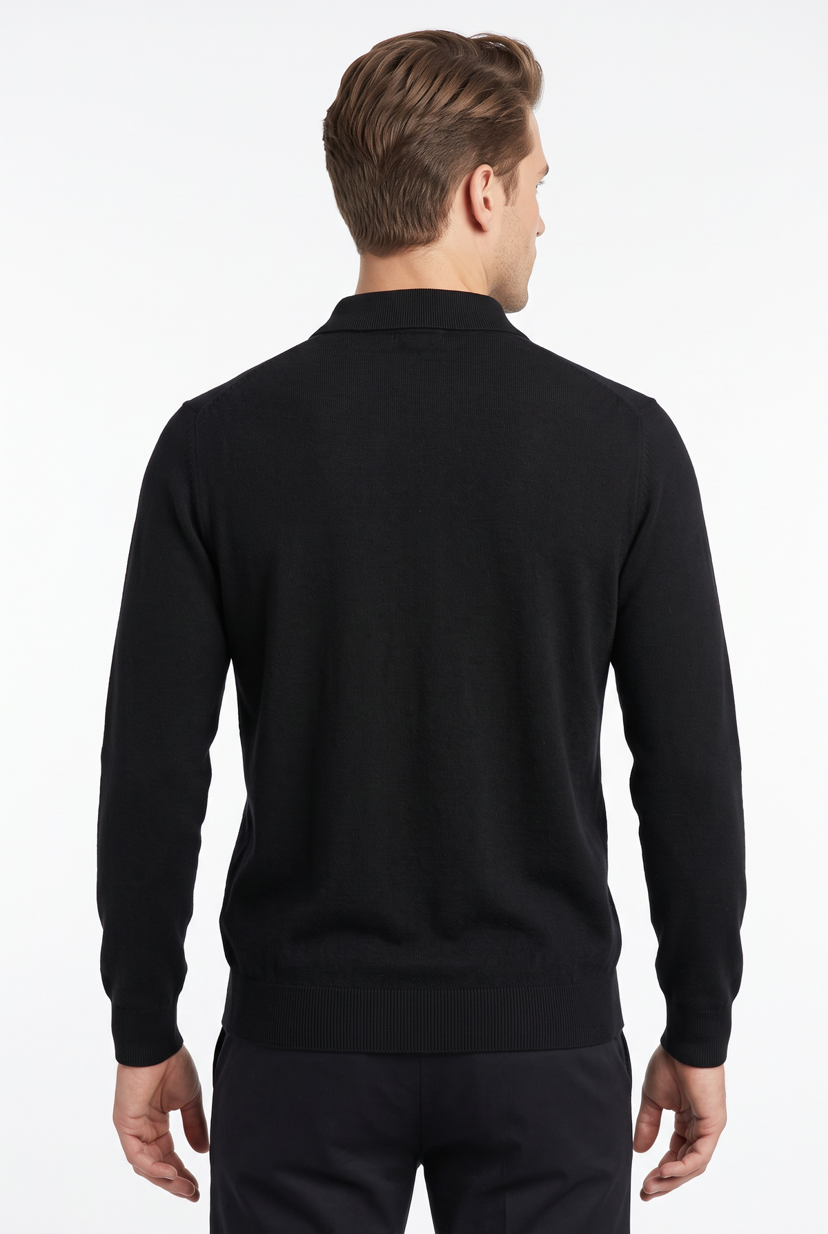 [32090-40-101] CASHMERE BLEND LS JOHNNY COLLAR
