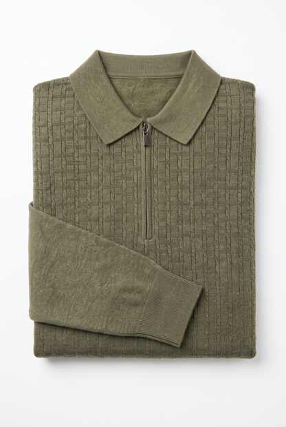 [32093-40-182] CASHMERE BLEND LS POLO