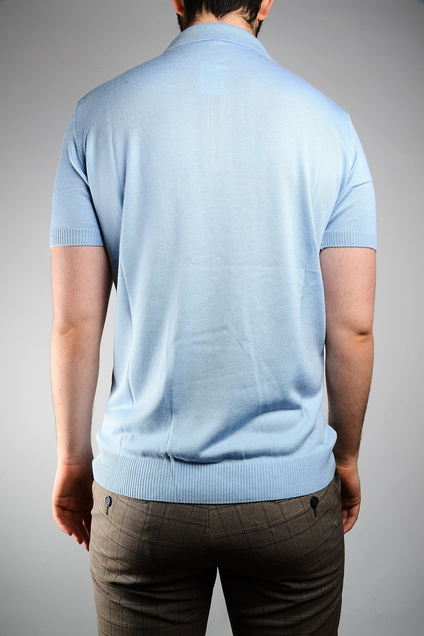 Diamond Geometric Zip Polo
