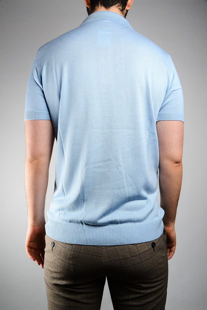 Diamond Geometric Zip Polo
