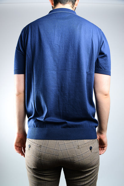 Diamond Jacquard Polo With Tipping