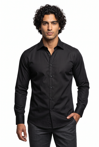 [41784-BLACK] Z SOLID DRESS SHIRT