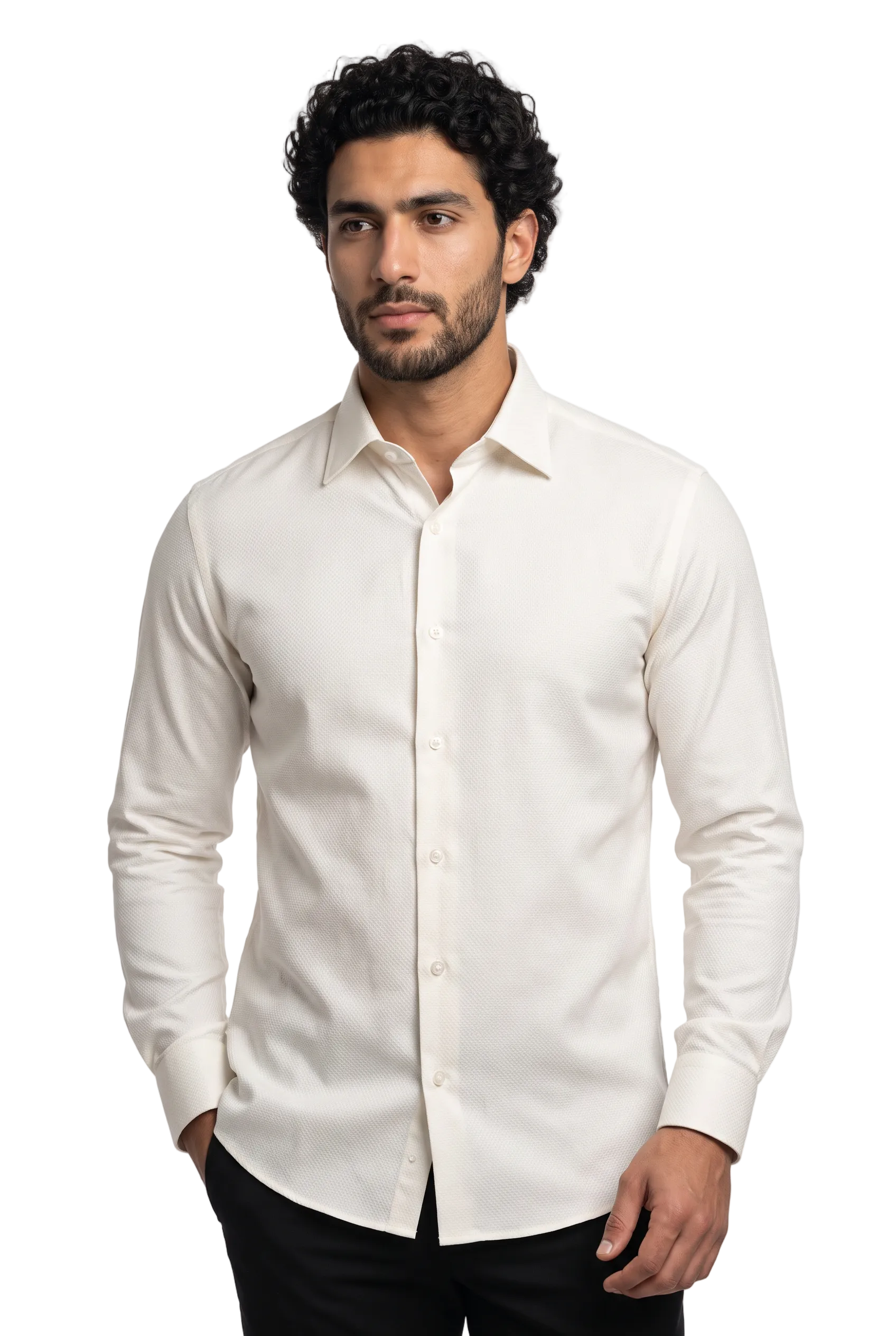 [41784-ECRU] Z SOLID DRESS SHIRT