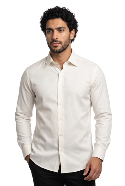 [41784-ECRU] Z SOLID DRESS SHIRT