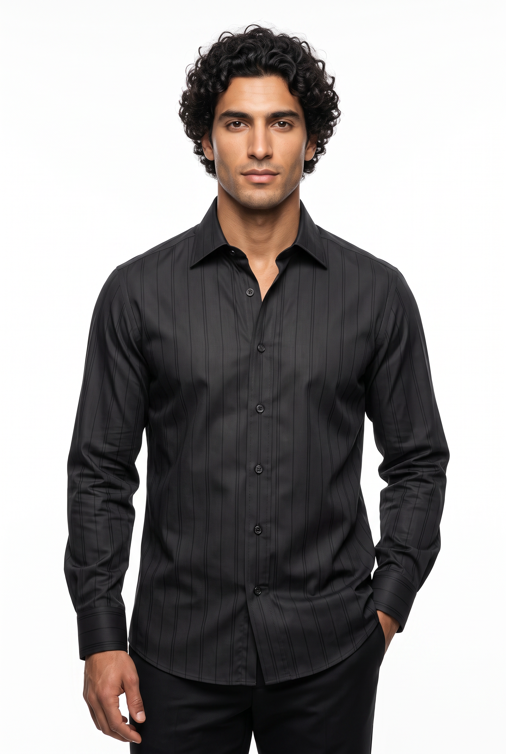 [48025-1] LS TONAL SHADOW STRIPE SHIRT