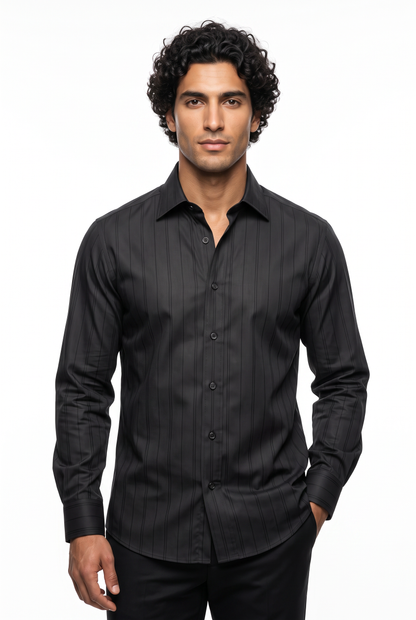 [48025-1] LS TONAL SHADOW STRIPE SHIRT