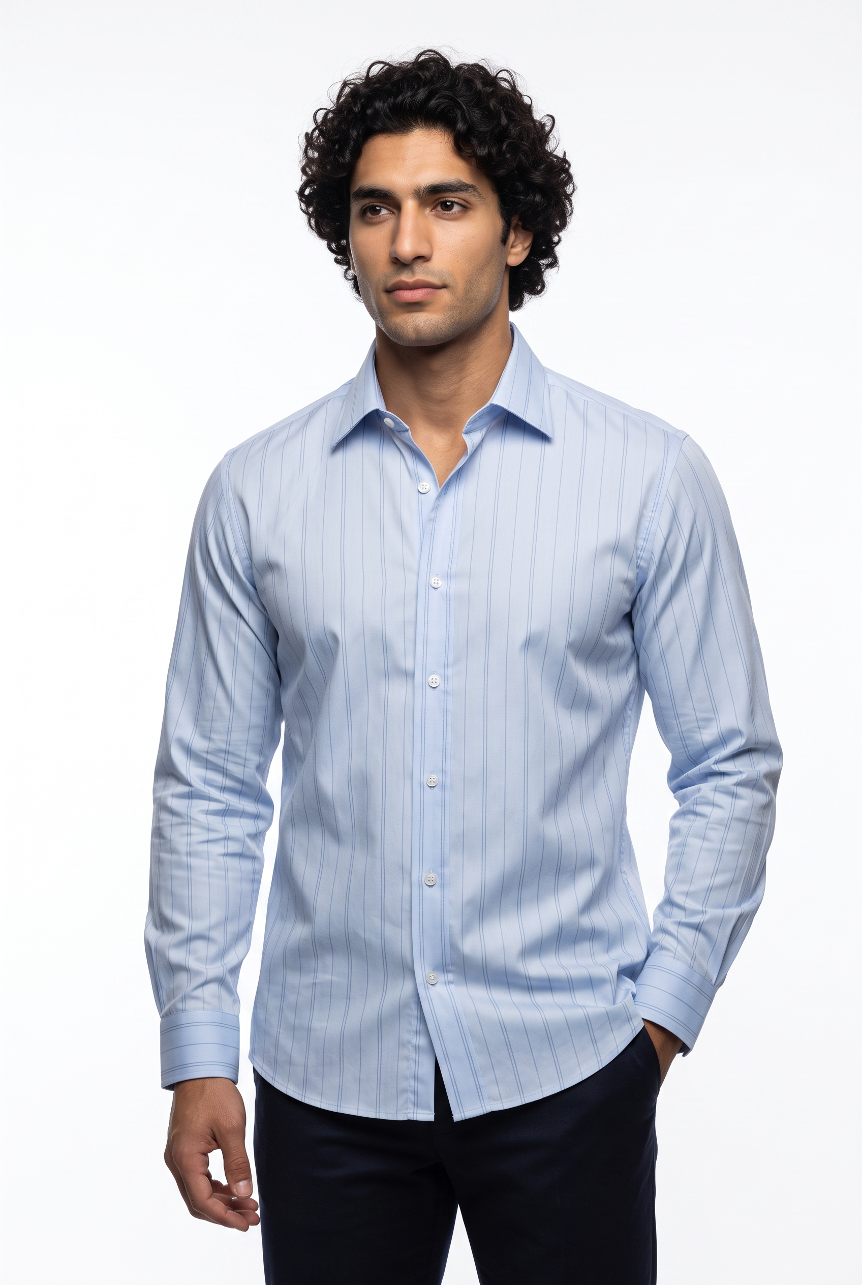 [48025-4] LS TONAL SHADOW STRIPE SHIRT