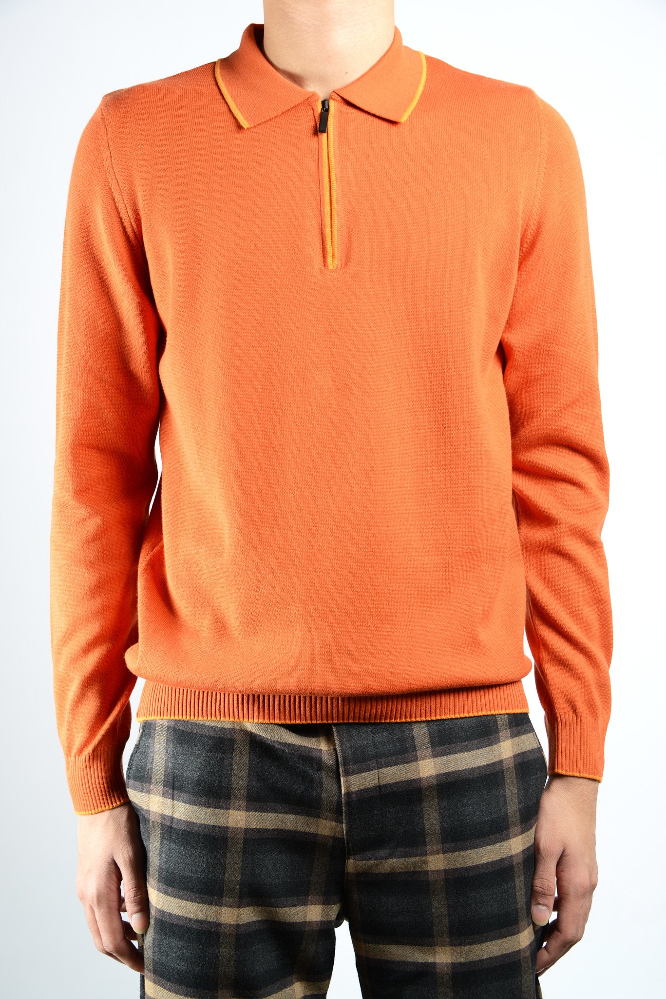 DT Tipped 1/4 Zip Polo Ls