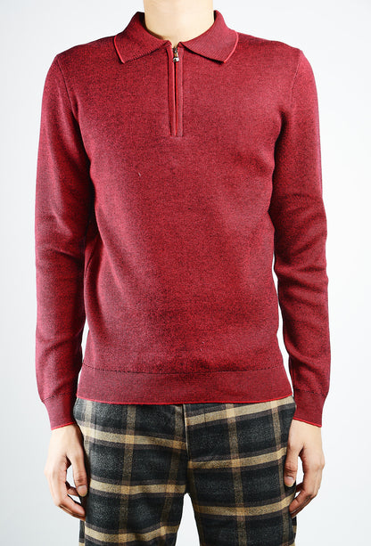 DT 1/4 Zip Melange Polo Ls