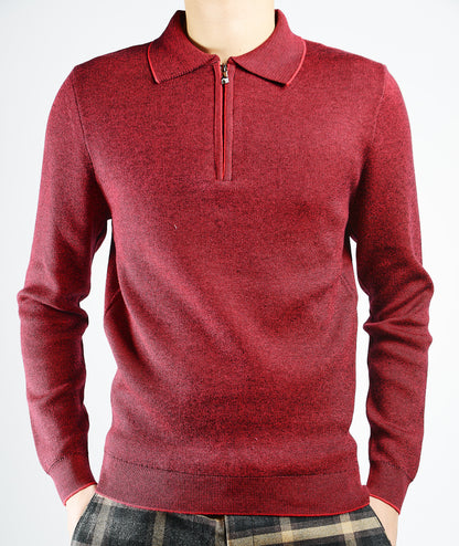 DT 1/4 Zip Melange Polo Ls