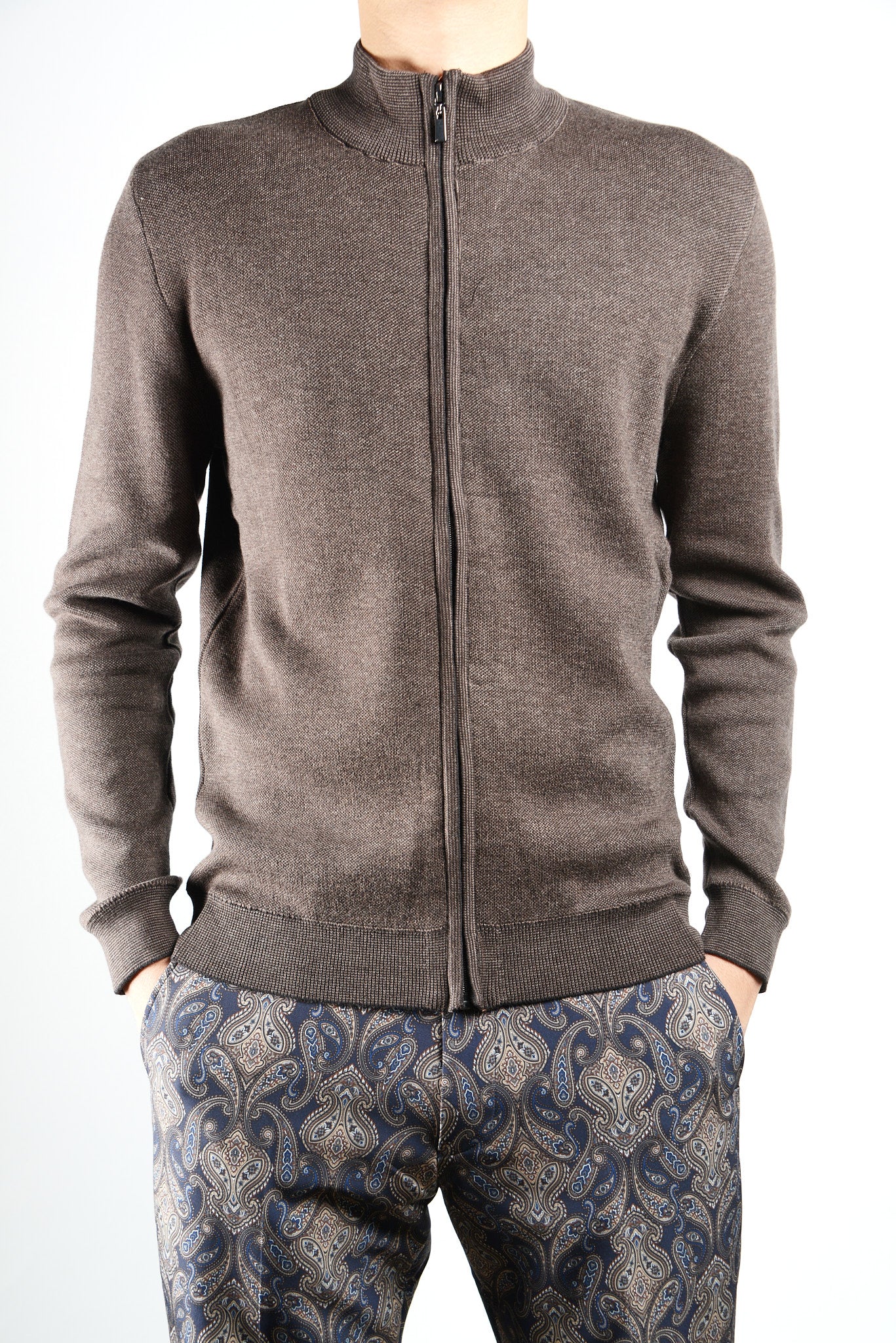 DT Full Zip Melange Polo Ls