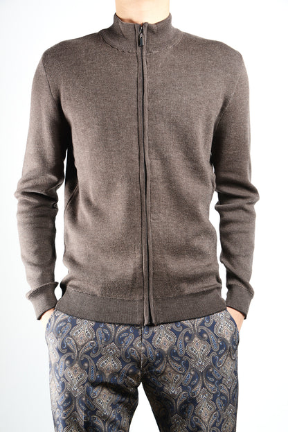 DT Full Zip Melange Polo Ls