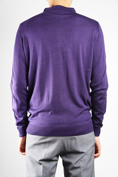 DT 1/4 Zip Lux Vertical Stripe Polo Ls