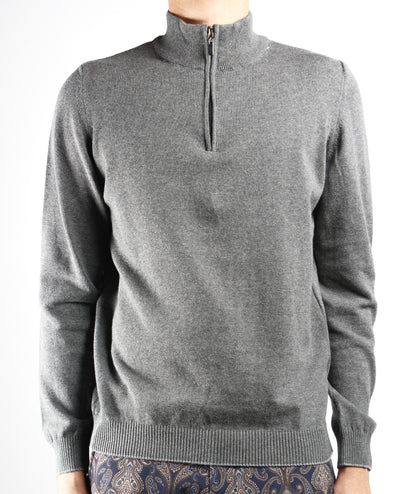 DT 1/4 Zip Melange Mock Ls